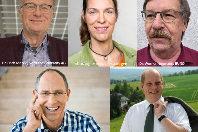 Collage mit Porträts von Männern und einer Frau