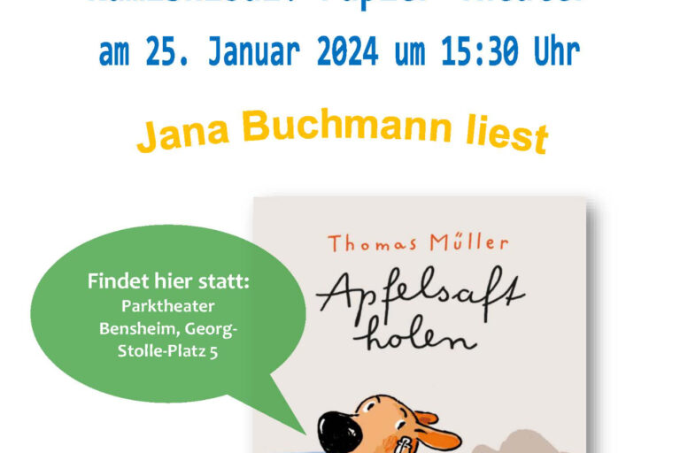Plakat zur Vorlesezeit für Kinder