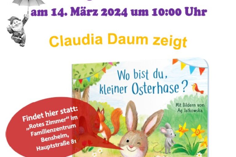 Plakat zur Vorlesezeit für Kinder
