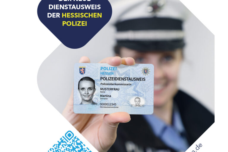 Flyer zum neuen Dienstausweis der hessischen Polizei