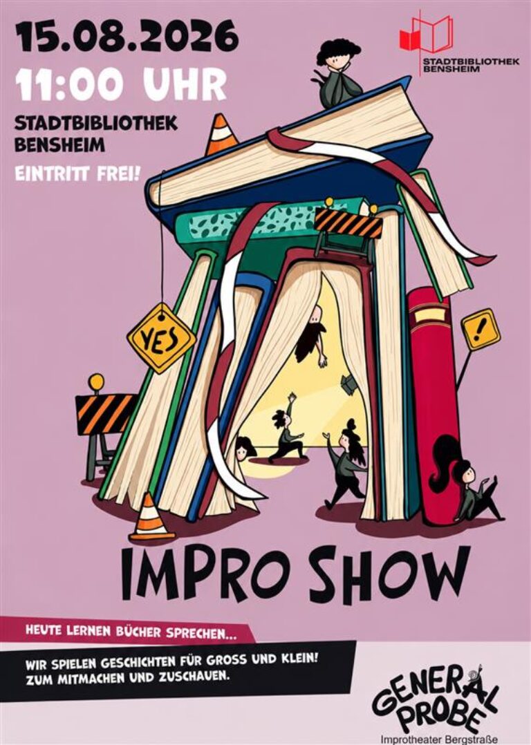 Plakat zur Improshow der Stadtbibliothek
